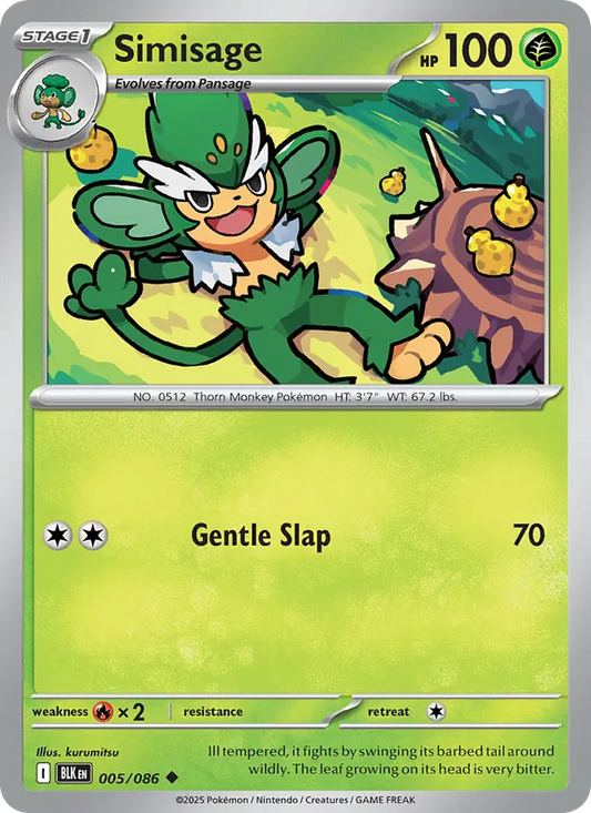 Simisage Normal 005/86 Black Bolt Pokémon Card