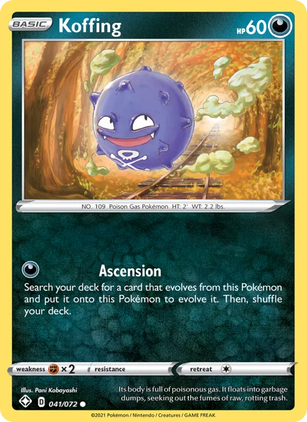 Koffing Reverse Holo 041/72 Shining Fates Pokémon Card