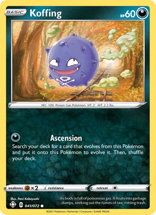 Koffing Reverse Holo 041/72 Shining Fates Pokémon Card