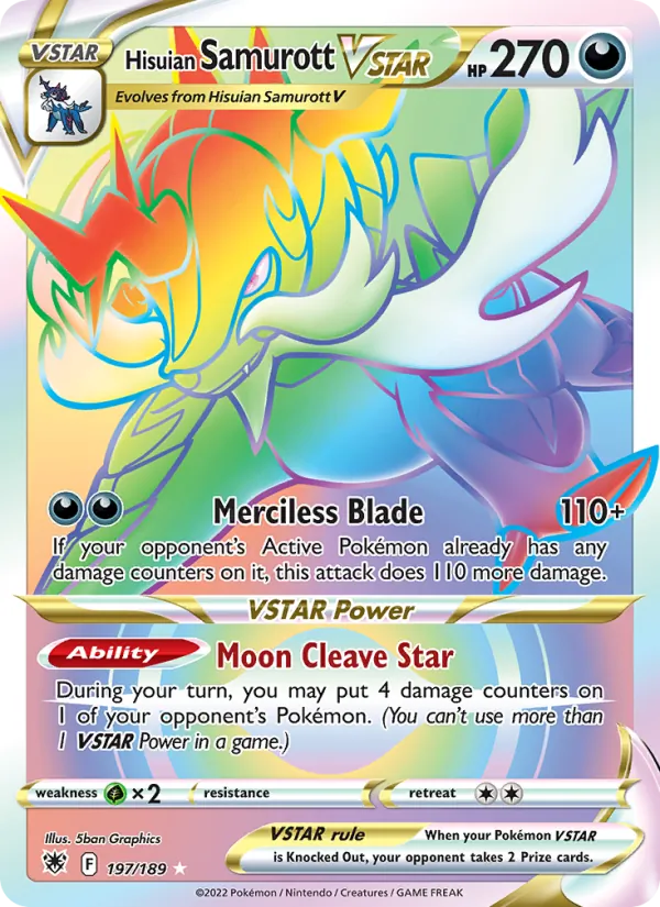 Hisuian Samurott VSTAR Holo 197/189 Astral Radiance Pokémon Card