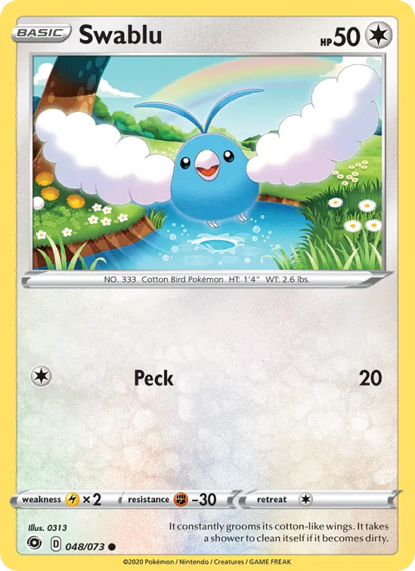 Swablu Reverse Holo 048/73 Champion's Path Pokémon Card