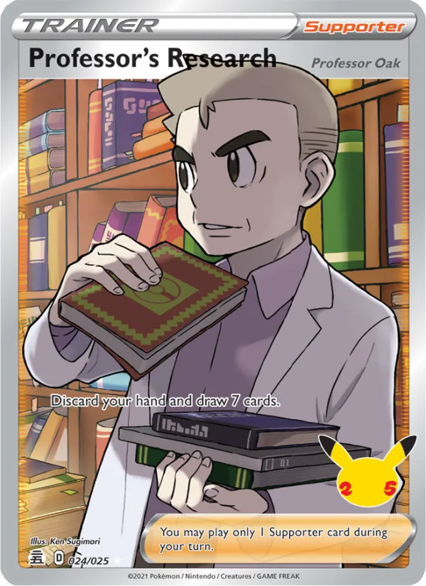 Professor's Research (Professor Oak) Holo 024/25 Celebrations Pokémon Card