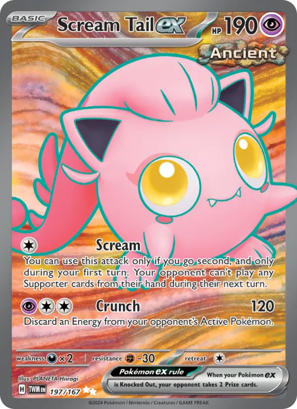 Scream Tail ex Holo 197/167 Twilight Masquerade Pokémon Card