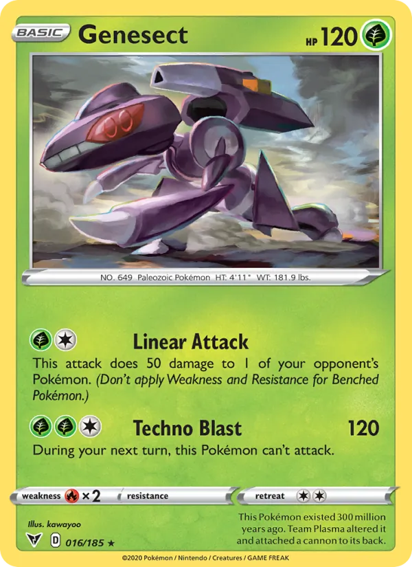 Genesect Reverse Holo 016/185 Vivid Voltage Pokémon Card