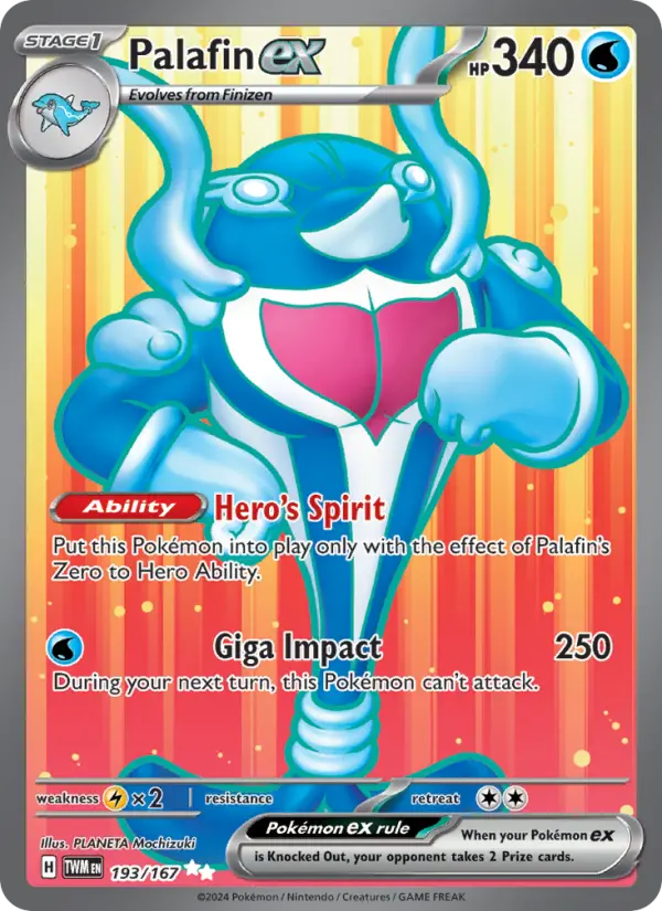 Palafin ex Holo 193/167 Twilight Masquerade Pokémon Card