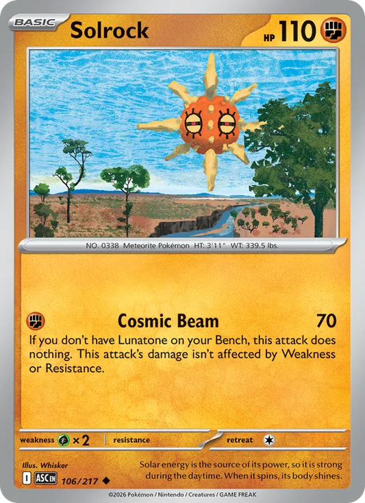 Solrock Normal 106/217 Ascended Heroes Pokémon Card