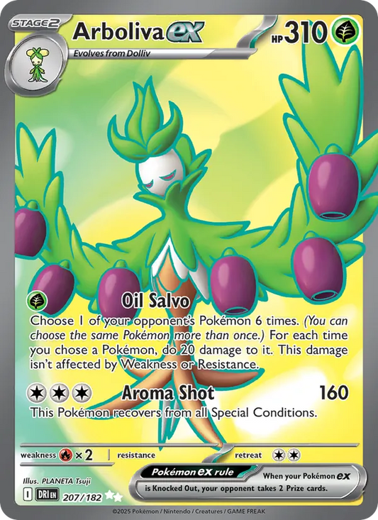 Arboliva ex Holo 207/182 Destined Rivals Pokémon Card