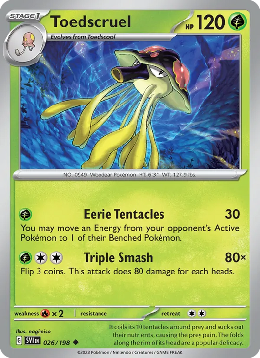 Toedscruel Normal 026/198 Scarlet & Violet Pokémon Card