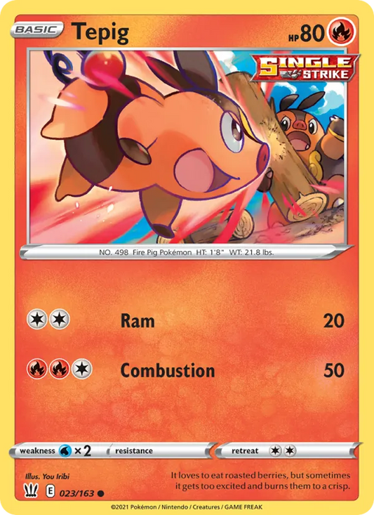 Tepig Normal 023/163 Battle Styles Pokémon Card