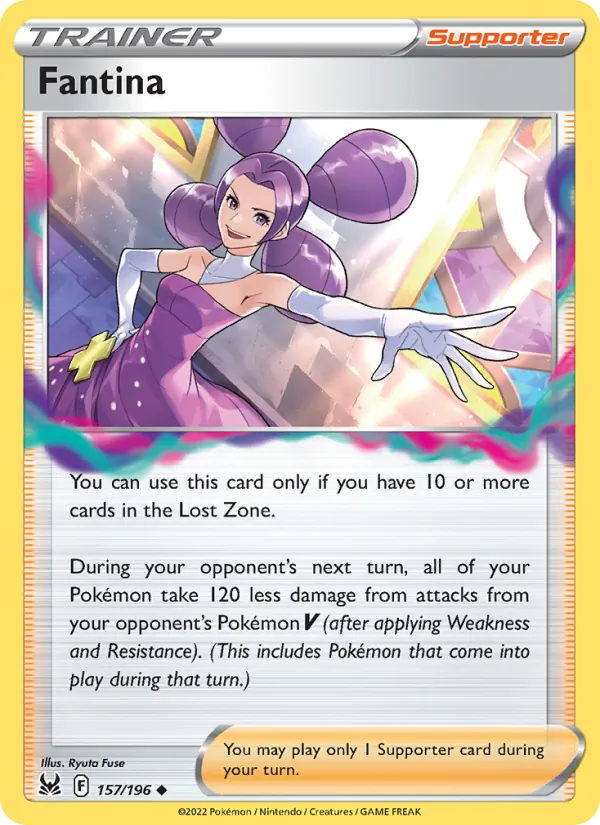 Fantina Reverse Holo 157/196 Lost Origin Pokémon Card