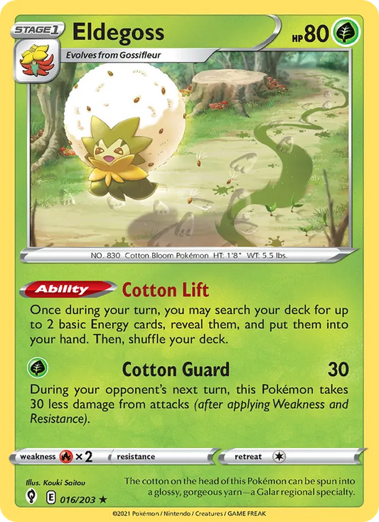 Eldegoss Reverse Holo 016/203 Evolving Skies Pokémon Card