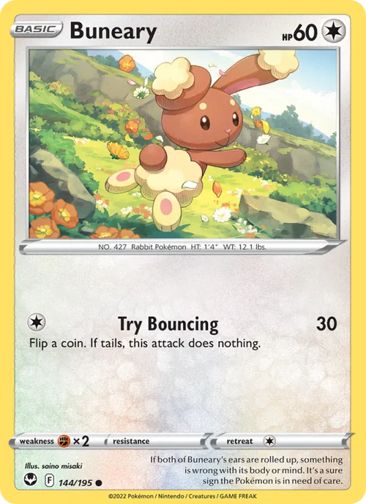 Buneary Normal 144/195 Silver Tempest Pokémon Card