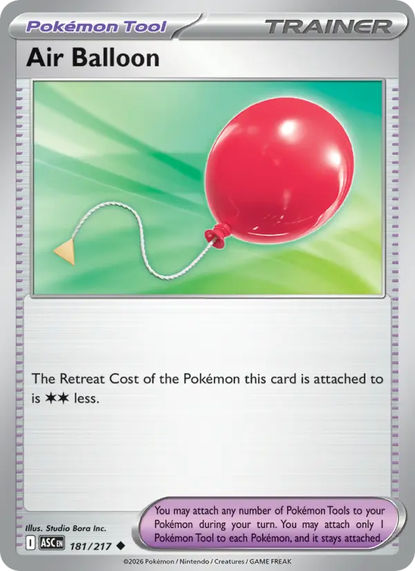 Air Balloon Reverse Holo 181/217 Ascended Heroes Pokémon Card