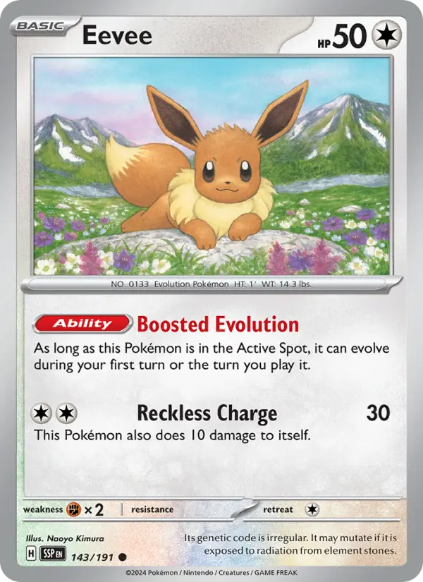 Eevee Reverse Holo 143/191 Surging Sparks Pokémon Card