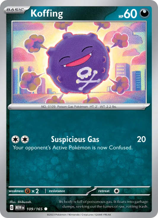 Koffing Normal 109/165 151 Pokémon Card