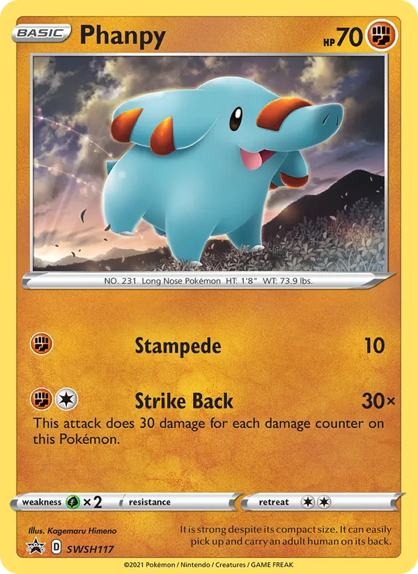 Phanpy Holo WH117/307 SWSH Black Star Promos Pokémon Card