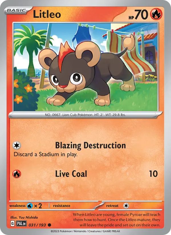 Litleo Non-Foil 031/193 Paldea Evolved Pokémon Card