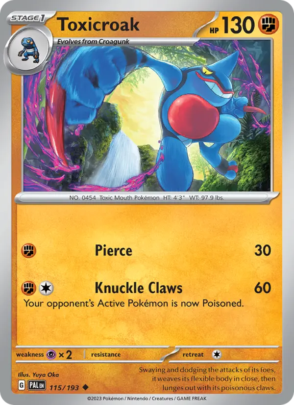 Toxicroak Non-Foil 115/193 Paldea Evolved Pokémon Card