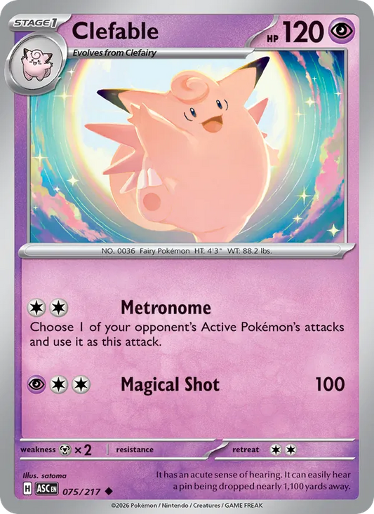 Clefable Normal 075/217 Ascended Heroes Pokémon Card