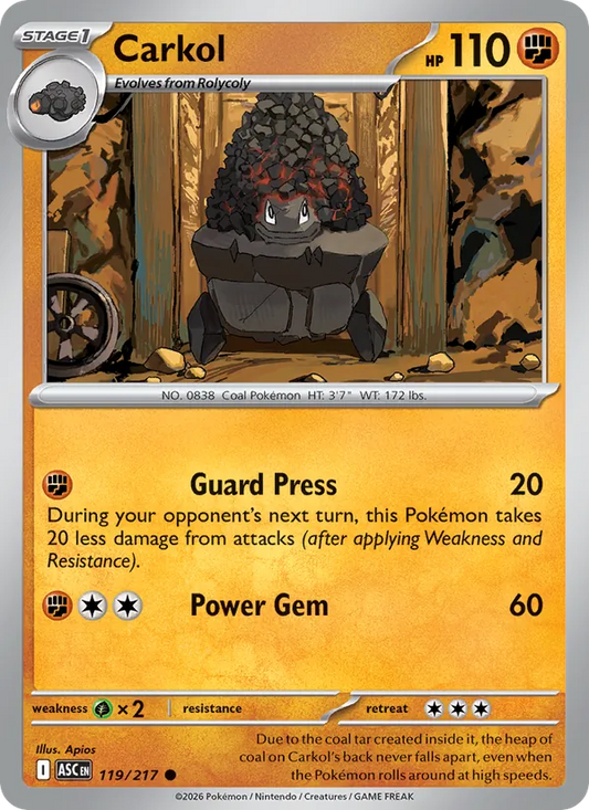 Carkol Normal 119/217 Ascended Heroes Pokémon Card
