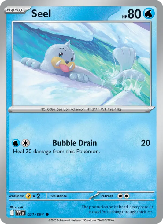 Seel Reverse Holo 021/94 Phantasmal Flames Pokémon Card