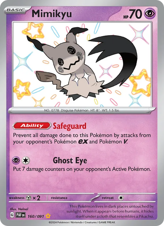 Mimikyu Holo 160/91 Paldean Fates Pokémon Card