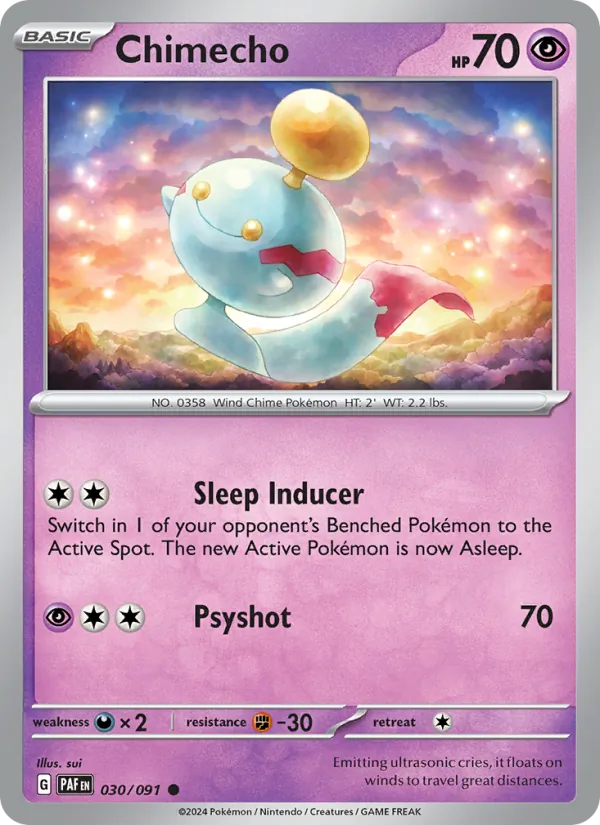 Chimecho Normal 030/91 Paldean Fates Pokémon Card
