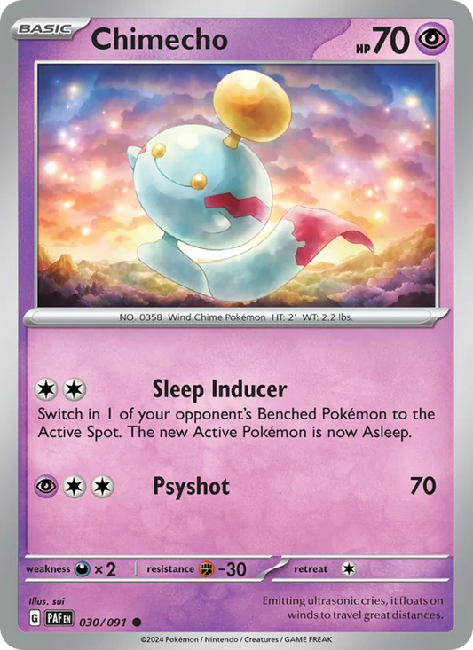 Chimecho Normal 030/91 Paldean Fates Pokémon Card