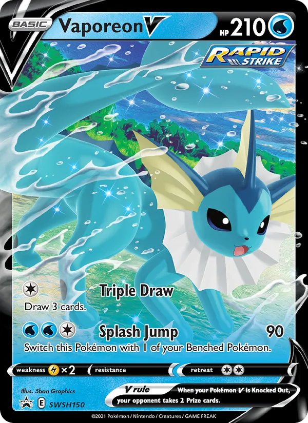 Vaporeon V Holo WH150/307 SWSH Black Star Promos Pokémon Card