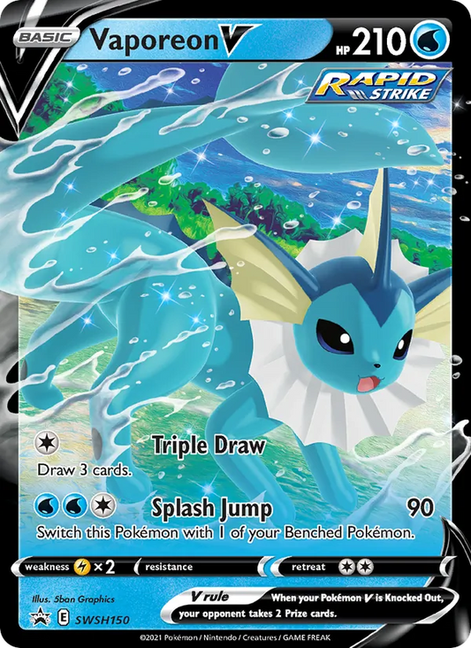 Vaporeon V Holo WH150/307 SWSH Black Star Promos Pokémon Card