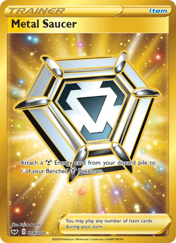 Metal Saucer Holo 214/202 Sword & Shield Pokémon Card