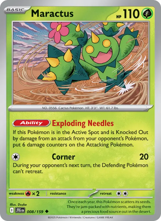 Maractus Reverse Holo 008/159 Journey Together Pokémon Card