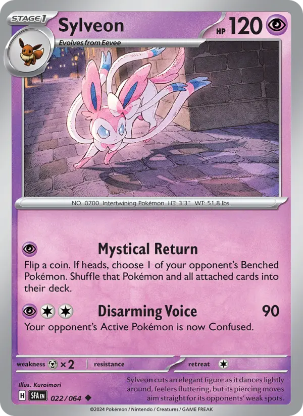 Sylveon Non-Foil 022/64 Shrouded Fable Pokémon Card