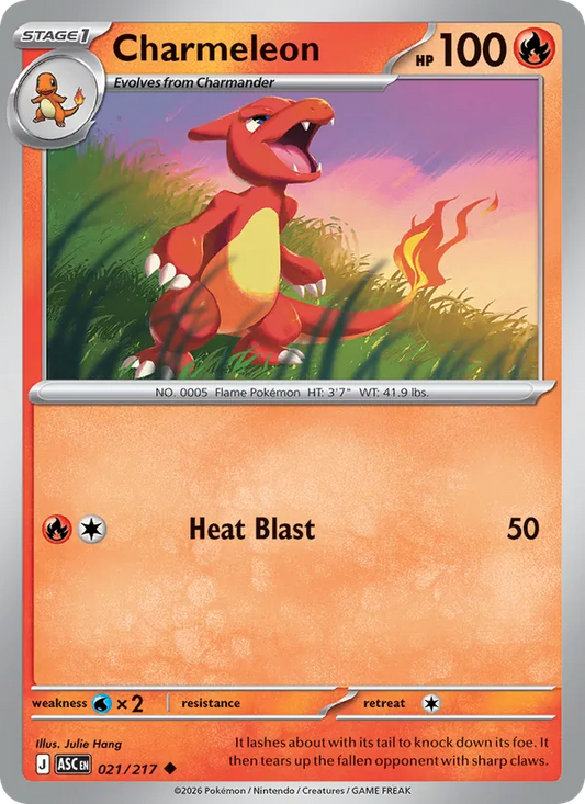 Charmeleon Normal 021/217 Ascended Heroes Pokémon Card