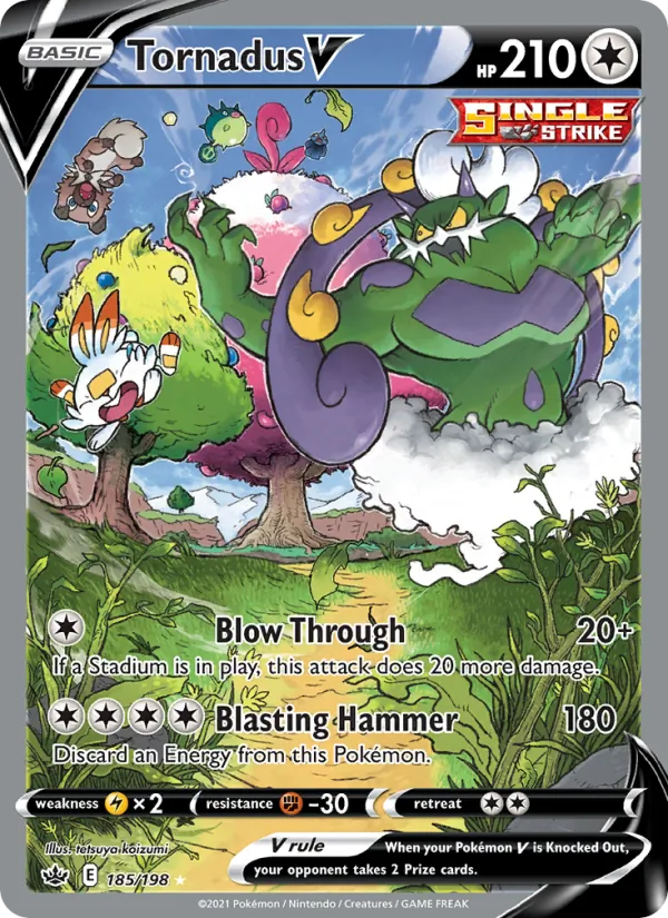 Tornadus V Holo 185/198 Chilling Reign Pokémon Card