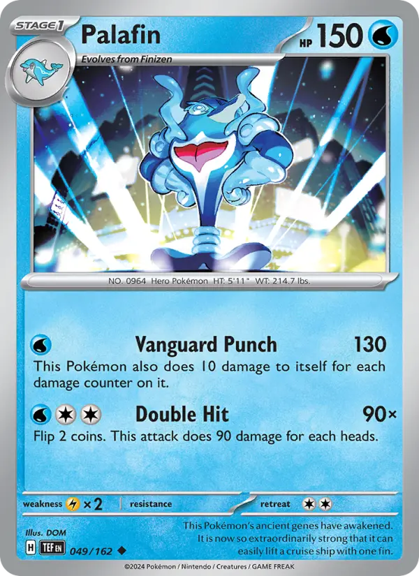 Palafin Reverse Holo 049/162 Temporal Forces Pokémon Card