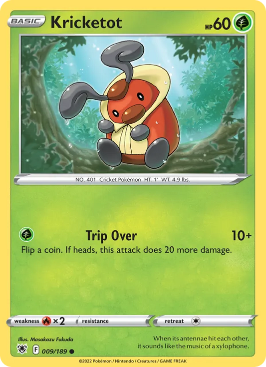 Kricketot Reverse Holo 009/189 Astral Radiance Pokémon Card
