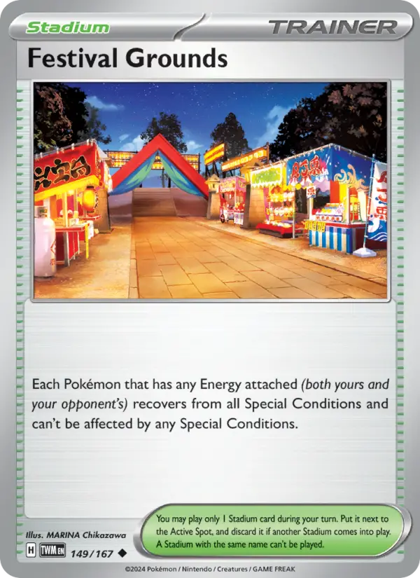 Festival Grounds Reverse Holo 149/167 Twilight Masquerade Pokémon Card