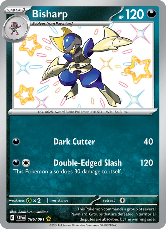 Bisharp Holo 186/91 Paldean Fates Pokémon Card