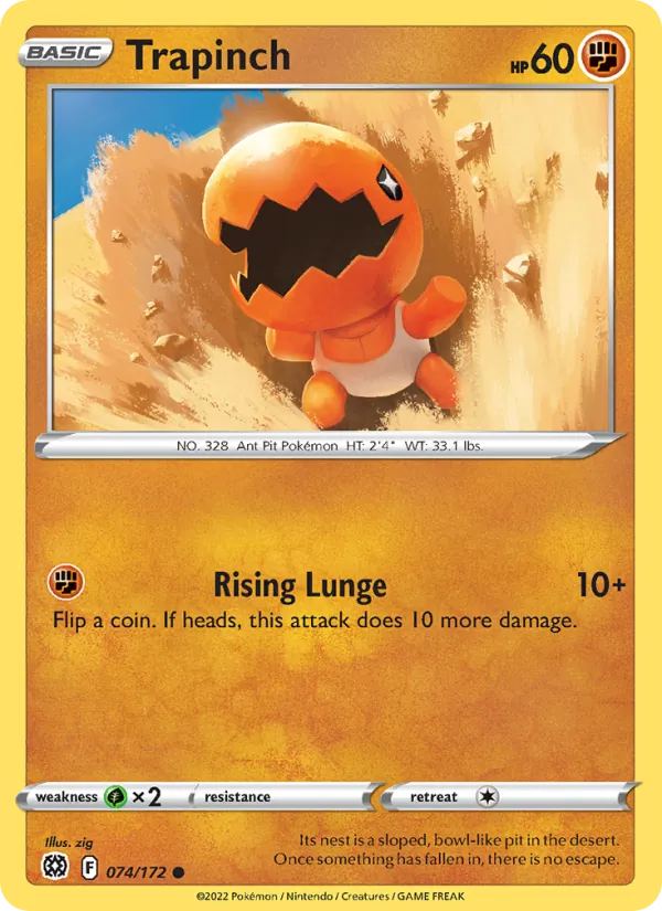 Trapinch Reverse Holo 074/172 Brilliant Stars Pokémon Card