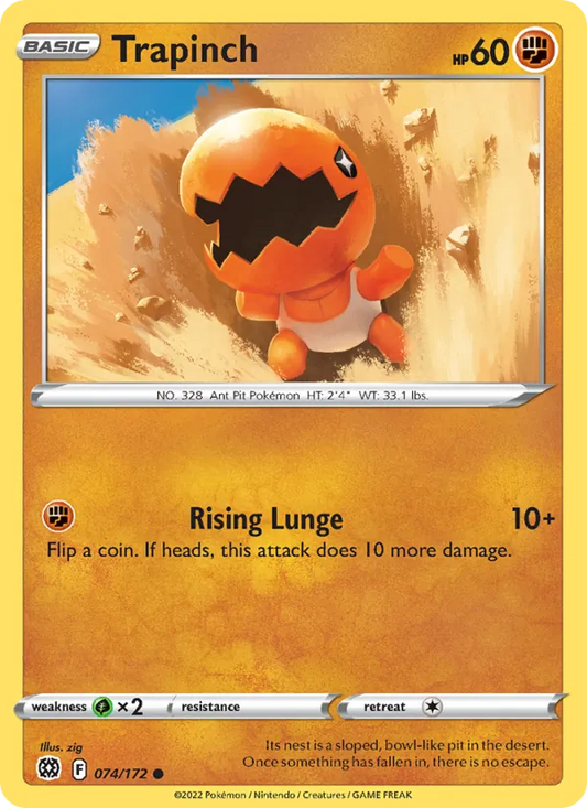 Trapinch Reverse Holo 074/172 Brilliant Stars Pokémon Card