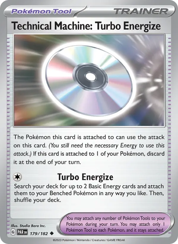 Technical Machine: Turbo Energize Reverse Holo 179/182 Paradox Rift Pokémon Card