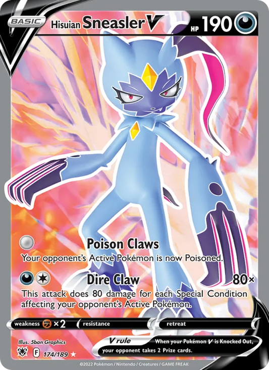 Hisuian Sneasler V Holo 174/189 Astral Radiance Pokémon Card