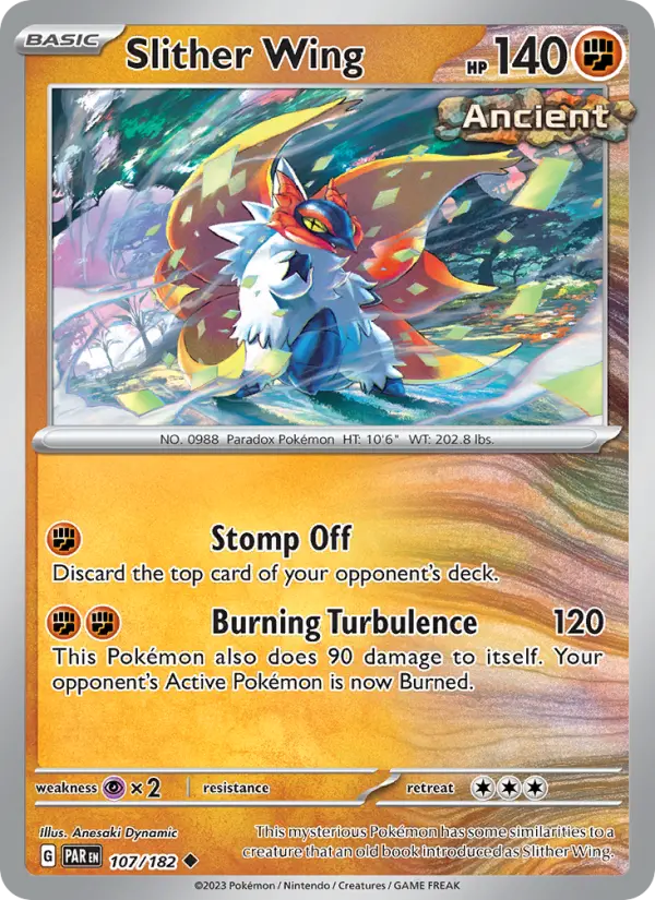 Slither Wing Reverse Holo 107/182 Paradox Rift Pokémon Card