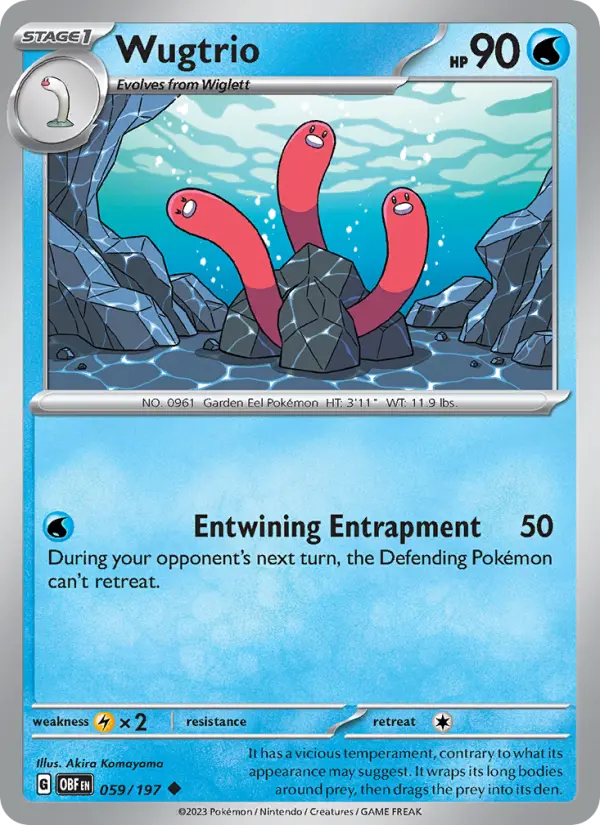 Wugtrio Reverse Holo 059/197 Obsidian Flames Pokémon Card