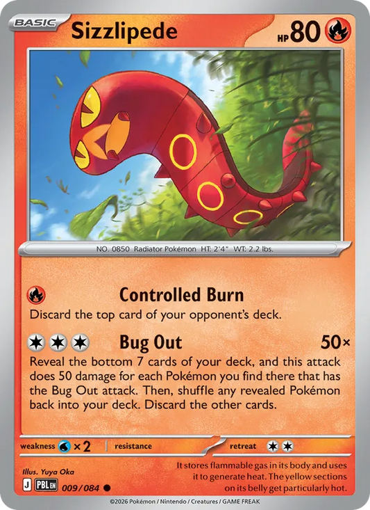 Sizzlipede Normal 009/84 Pitch Black Pokémon Card