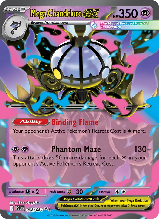 Mega Chandelure ex Holo 038/84 Pitch Black Pokémon Card