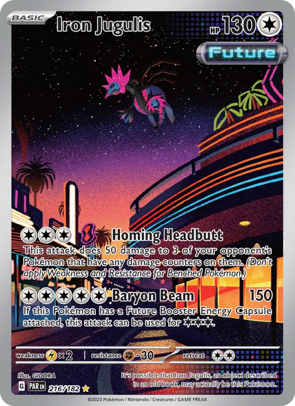 Iron Jugulis Holo 216/182 Paradox Rift Pokémon Card
