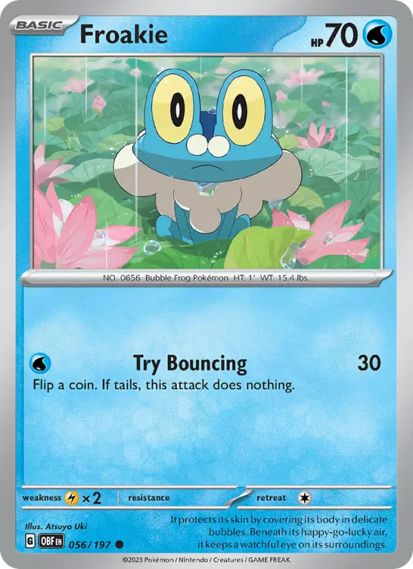 Froakie Reverse Holo 056/197 Obsidian Flames Pokémon Card