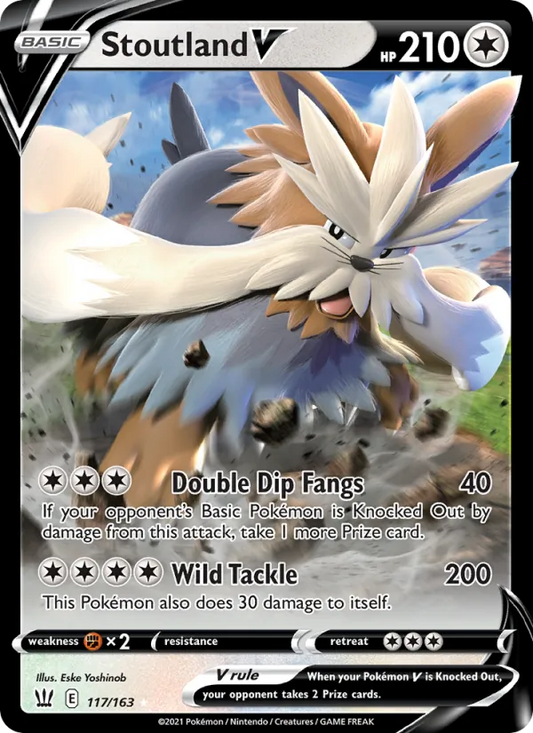 Stoutland V Holo 117/163 Battle Styles Pokémon Card